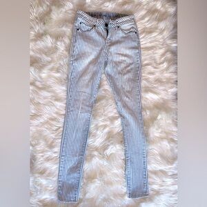 Articles of Society Blue and White Striped Skinny Jeans